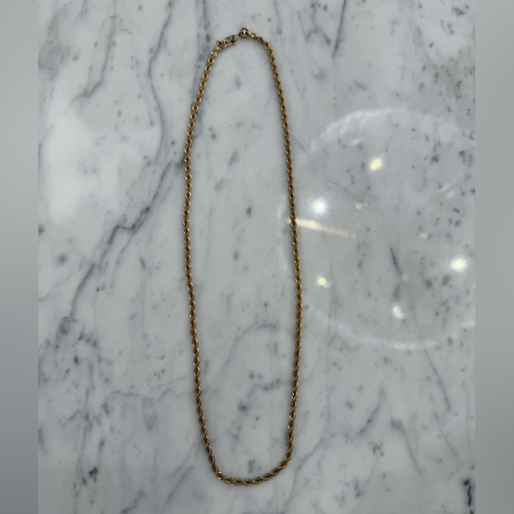 Vintage Monet Signed 20” Twisted Rope Gold Chain Necklace